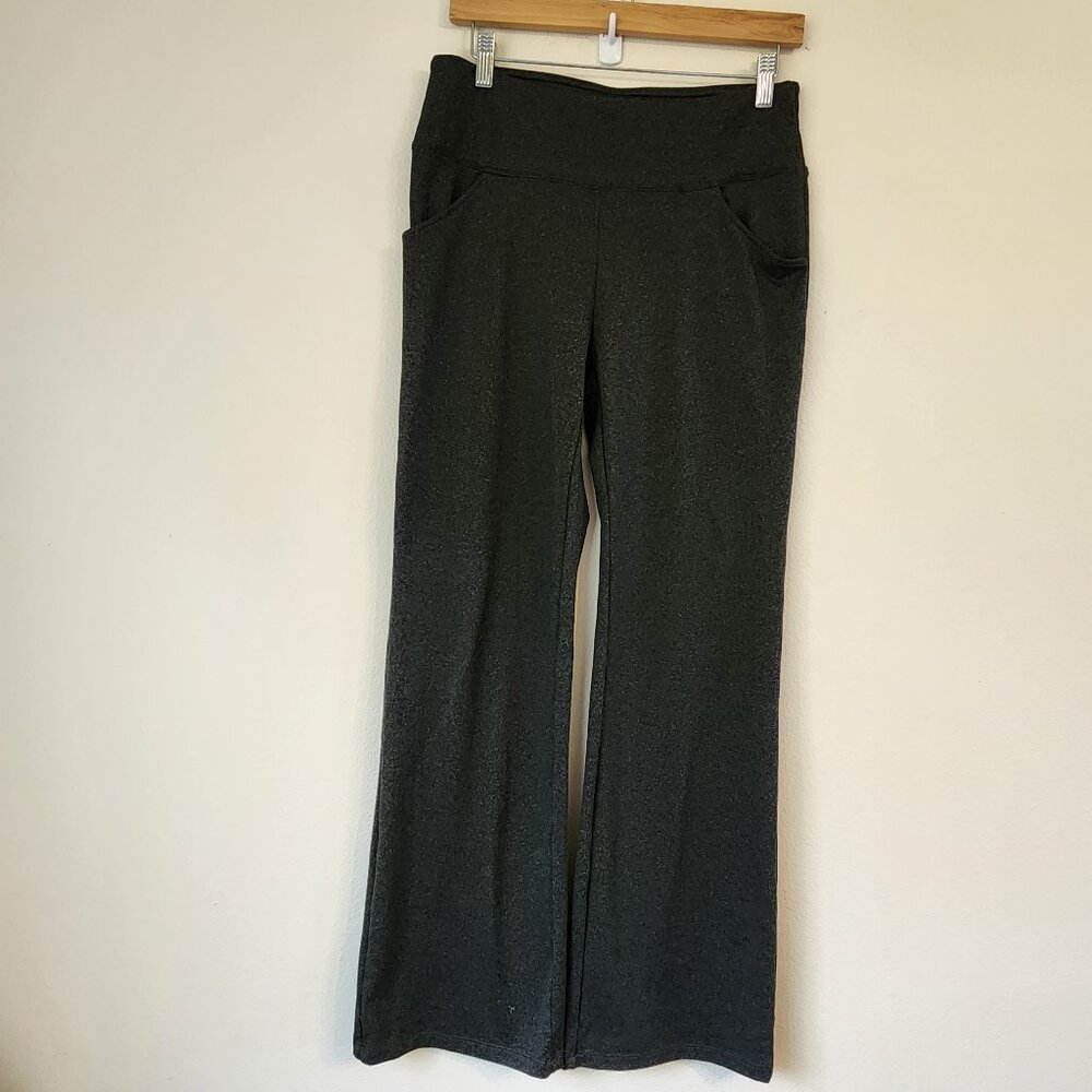 IUGA Bootcut Yoga Pants 4 Pockets Wide Leg High Waist Workout Pants Gray L/XL